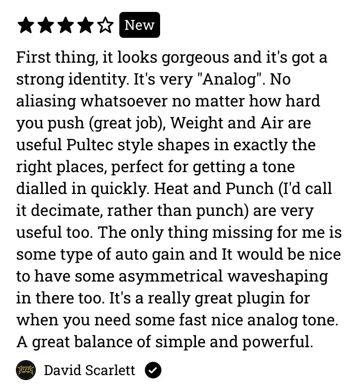 Verified Gumroad review from David Scarlett