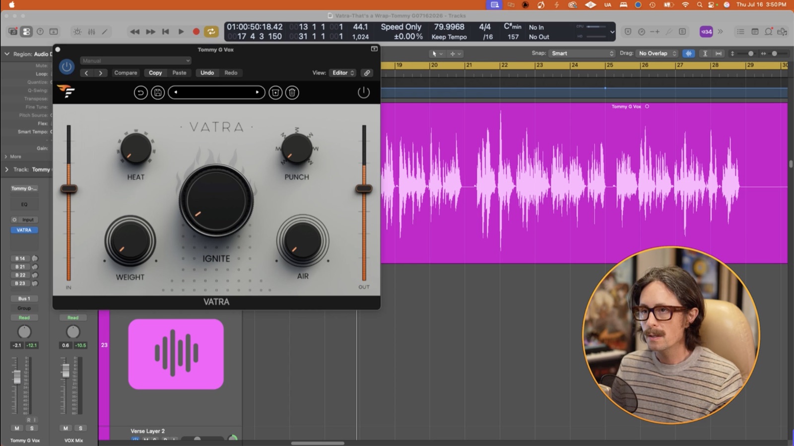 VATRA on a vocal track in Logic Pro